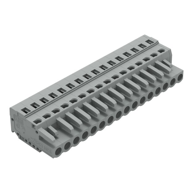 Wago 231-116/026-000 1-Leiter-Federleiste CAGE CLAMP® 2,5 mm² Rastermaß 5 mm 16-polig 2,50 mm² grau