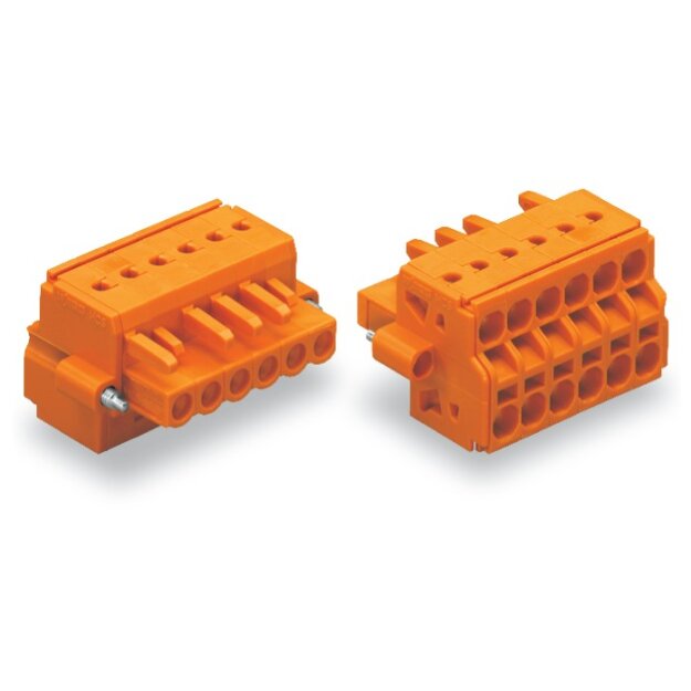 Wago 231-2310/107-000 2-Leiter-Federleiste Push-in CAGE CLAMP® 2,5 mm² Rastermaß 5,08 mm 10-polig Schraubflansch 2,50 mm² orange