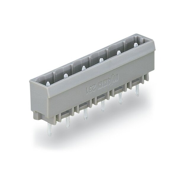 Wago 231-233/001-000 THT-Stiftleiste Lötstift 1,0 x 1,0 mm gerade Rastermaß 7,5 mm 3-polig grau