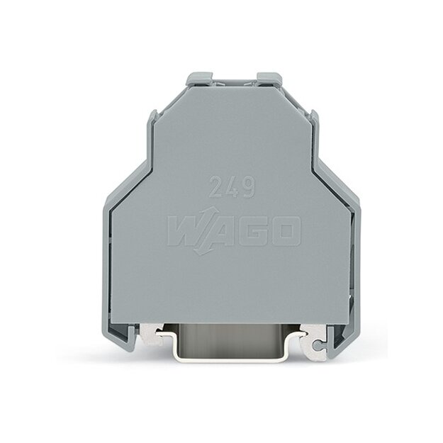Wago 249-198 Schraubenlose Endklammer 14 mm breit für Tragschiene 35 x 15 und 35 x 7,5 grau