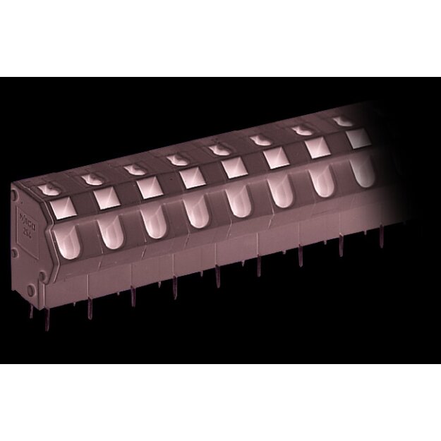 Wago 254-557 Leiterplattenklemme 2,5 mm² Rastermaß 7,5/7,62 mm 7-polig PUSH WIRE® 2,50 mm² grau