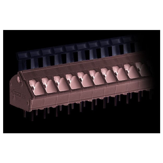 Wago 256-410 Leiterplattenklemme Drücker 2,5 mm² Rastermaß 5/5,08 mm 10-polig CAGE CLAMP® Brückungsmöglichkeit 2,50 mm² grau