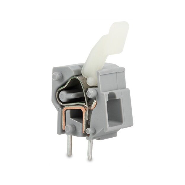 Wago 257-501/333-000 Anreihbare Leiterplattenklemme Fingerdrücker 2,5 mm² Rastermaß 7,5/7,62 mm 1-polig CAGE CLAMP® Brückungsmöglichkeit 2,50 mm² grau