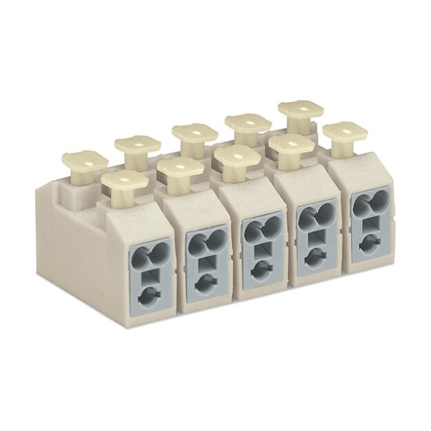 Wago 272-304/201-000 Netzanschlussklemme Drücker beidseitig ohne Rastfüße mit PE-Rastkontakt 4-polig 2,50 mm² weiß