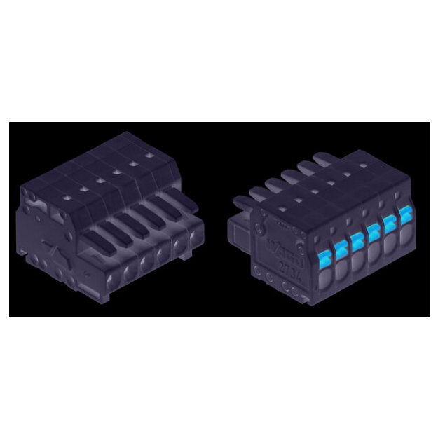 Wago 2734-108 1-Leiter-Federleiste Drücker Push-in CAGE CLAMP® 1,5 mm² Rastermaß 3,5 mm 8-polig 100% fehlsteckgeschützt 1,50 mm² lichtgrau