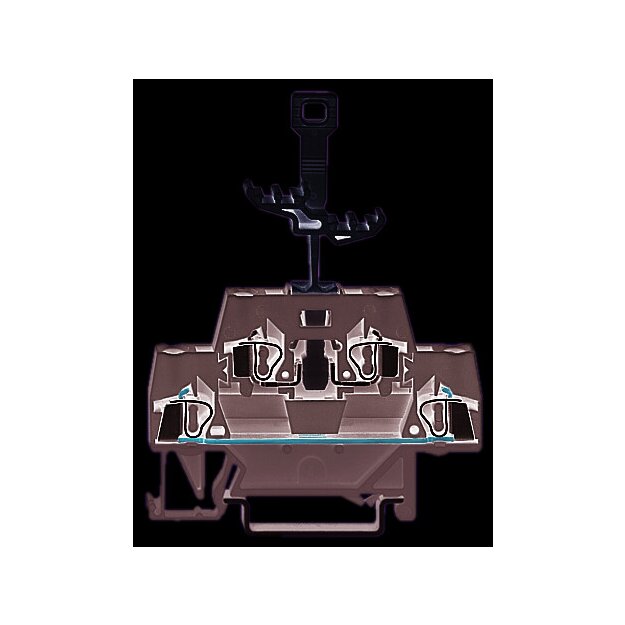 Wago 280-521 Doppelstockklemme für Tragschiene 35 x 15 und 35 x 7,5 2,5 mm² CAGE CLAMP® 2,50 mm² grau/grau
