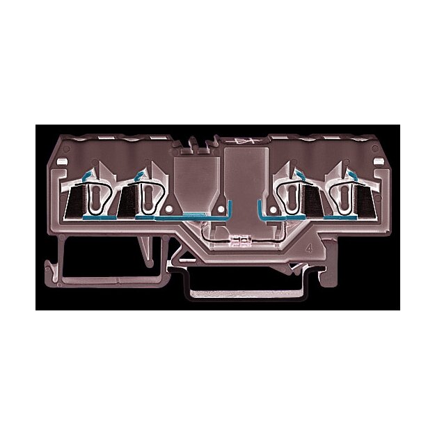 Wago 280-815/281-411 Bauelementklemme 4 Leiter mit Diode 1N4007 Anode rechts für Tragschiene 35 x 15 und 35 x 7,5 2,5 mm² CAGE CLAMP® 2,50 mm² grau