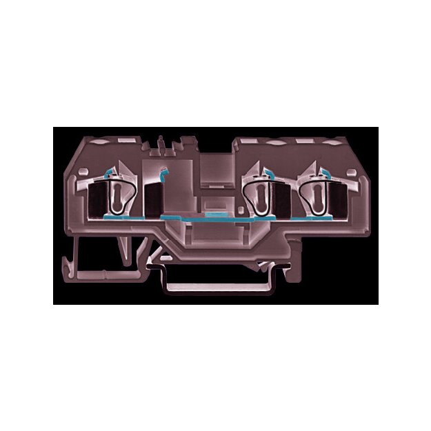 Wago 281-679 3-Leiter-Durchgangsklemme 4 mm² mittige Beschriftung für Tragschiene 35 x 15 und 35 x 7,5 CAGE CLAMP® 4,00 mm² rot