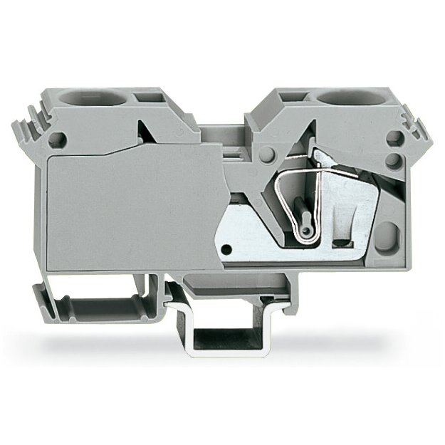Wago 285-691 2-Leiter-Durchgangsklemme 35 mm² für Anwendungen Ex e II geeignet seitliche Beschriftungsaufnahmen nur auf Tragschiene 35 x 15 CAGE CLAMP® 35,00 mm² lichtgrau