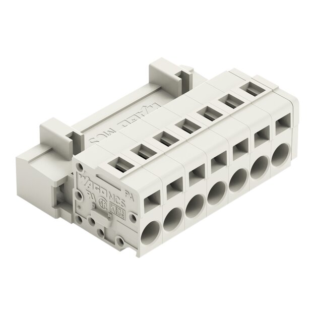 Wago 721-607 1-Leiter-Stiftleiste CAGE CLAMP® 2,5 mm² Rastermaß 5 mm 7-polig 100% fehlsteckgeschützt 2,50 mm² lichtgrau