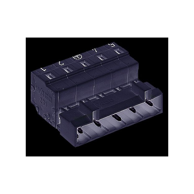 Wago 723-605/000-042 1-Leiter-Stiftleiste CAGE CLAMP® 2,5 mm² Rastermaß 7,5 mm 5-polig voreilender PE-Kontakt 100% fehlsteckgeschützt direkt bedruckt 2,50 mm² lichtgrau