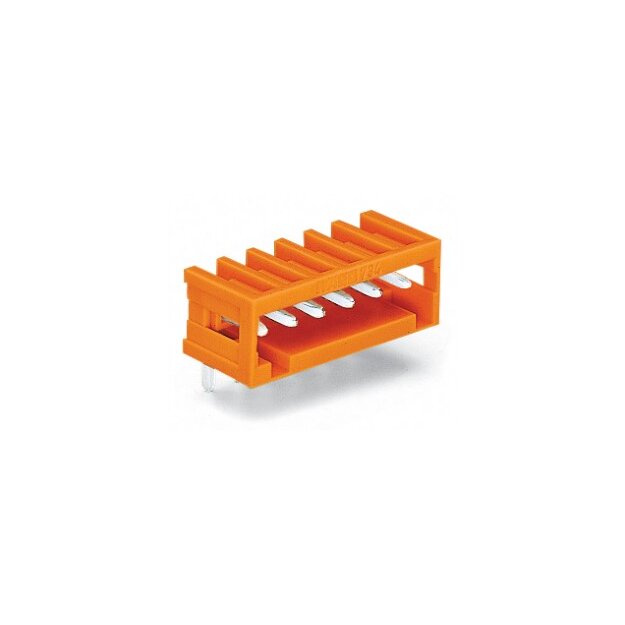 Wago 734-274 THT-Stiftleiste Lötstift 1,0 x 1,0 mm abgewinkelt 100% fehlsteckgeschützt Rastermaß 3,81 mm 14-polig orange