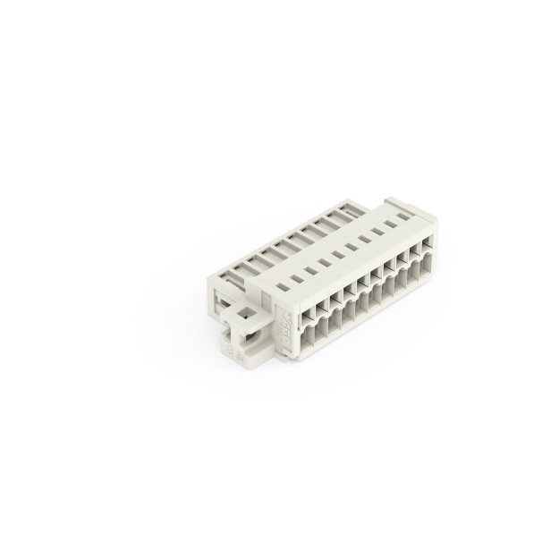 Wago 734-310/019-000 1-Leiter-Stiftleiste CAGE CLAMP® 1,5 mm² Rastermaß 3,5 mm 10-polig 100% fehlsteckgeschützt Befestigungflansch 1,50 mm² lichtgrau