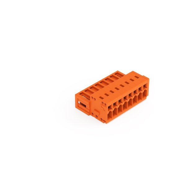 Wago 734-338 1-Leiter-Stiftleiste CAGE CLAMP® 1,5 mm² Rastermaß 3,81 mm 8-polig 100% fehlsteckgeschützt 1,50 mm² orange