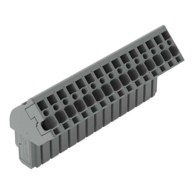 Wago 769-115/022-000 1-Leiter Federleiste, abgewinkelt CAGE CLAMP® 4 mm² Rastermaß 5 mm 15-polig Kodiernase 4,00 mm² grau