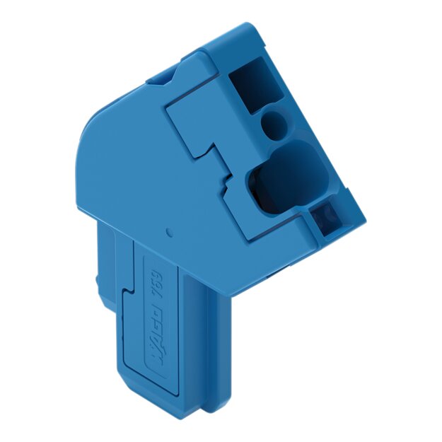 Wago 769-512/000-006 1-Leiter-Federleisten-Anfangsmodul abgewinkelt CAGE CLAMP® 4 mm² Rastermaß 5 mm 1-polig Kodiernase mit integrierter Abschlussplatte 4,00 mm² blau