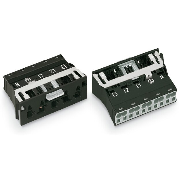 Wago 770-715/007-000 Snap-In-Stecker mit PE-Direktkontakt 5-polig Kod. A 4,00 mm² schwarz