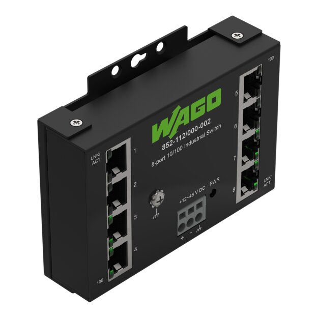 Wago 852-112/000-002 Industrial-ECO-Switch 8 Ports 100Base-TX schwarz