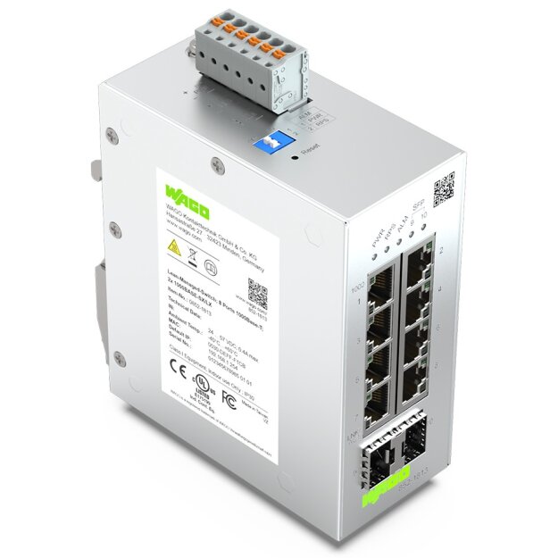 Wago 852-1813 Lean-Managed-Switch 8 Ports 1000Base-T 2-Slot 1000BASE-SX/LX