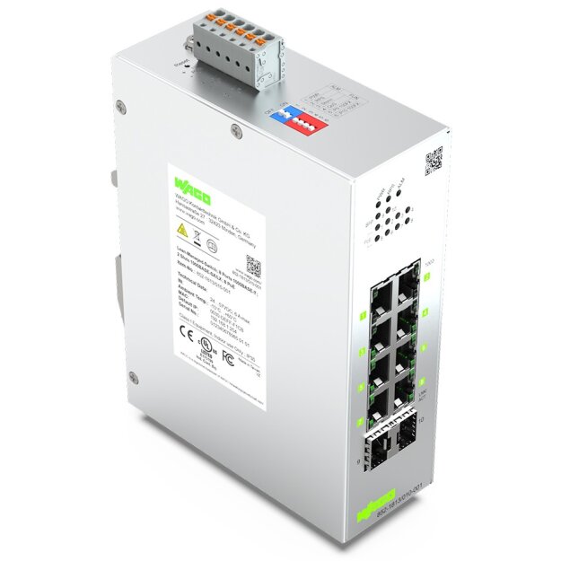 Wago 852-1813/010-001 Lean-Managed-Switch 8 Ports 1000Base-T 2-Slot 1000BASE-SX/LX 8 * Power over Ethernet