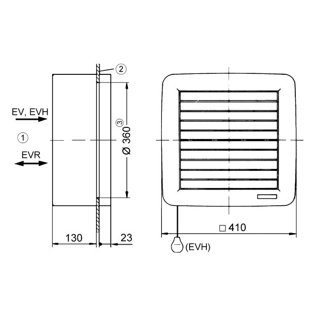 Maico EV 31 Fensterventilator EV 31 Entlüftung elekt. Verschluss DN315