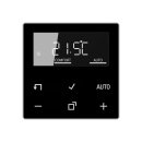 JUNG HOME RaumthermostatSet 1790RTR Raumtemperaturregler-Einsatz Fühleranschluss + BTA1791SW Raumthermostat-Display Glas Schwarz Serie A