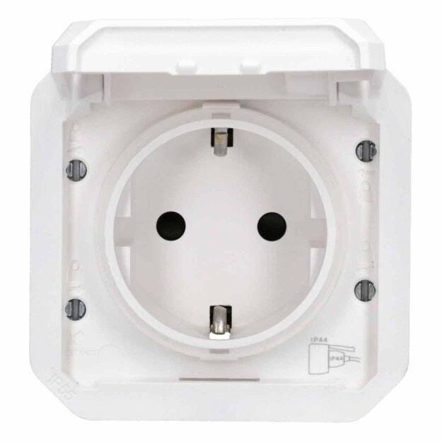 Legrand 069640L Plexo New Einsatz Schutzkontakt-Steckdose Steckklemmen, EB, IP44 IK08, Ultraweiß