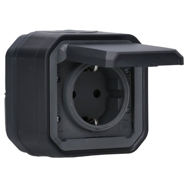 Legrand 069799L Plexo New FRAP Schutzkontakt-Steckdose Steckkle EB,IP44,IK08, Anthrazit
