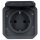 Legrand 069839L Plexo New Einsatz Schutzkontakt-Steckdose, SL, EB, IP44, IK 08, Anthrazit