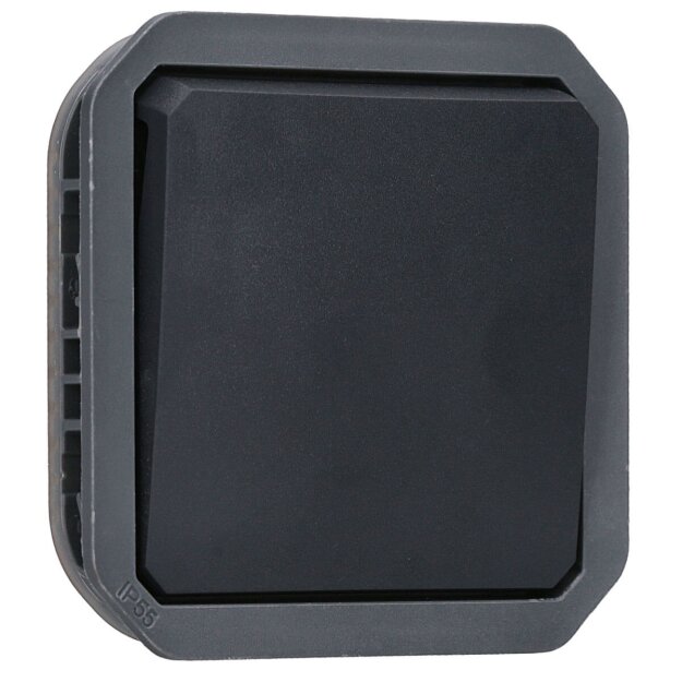 Legrand 069841L Plexo New Einsatz Taster Wechselkontakt 10 A, Steckklemmen, IP55 IK08, Anthrazit