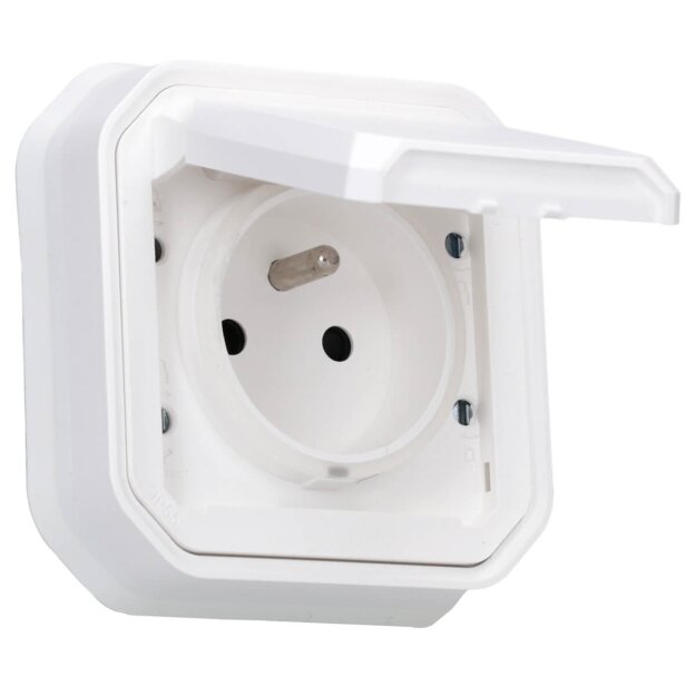 Legrand 069870L Plexo New FRUP Steckdose F/B Std Steckklemmen EB, IP55, IK 08, Ultraweiß