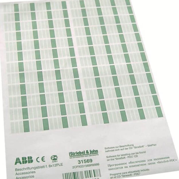 Striebel 2CPX031569R9999 ZA78 Beschriftungsblatt für 8x12 PLE Zubehör