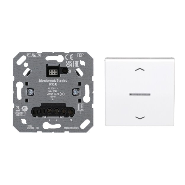 Jung Home Jalousietaster Set 1730JE Einsatz + BTAS17101PWW Wippe Alpinweiß