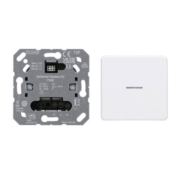Jung Home Tastdimmer 1710DE Dimmer LED + BTCD17101WW Wippe Serie CD Alpinweiß