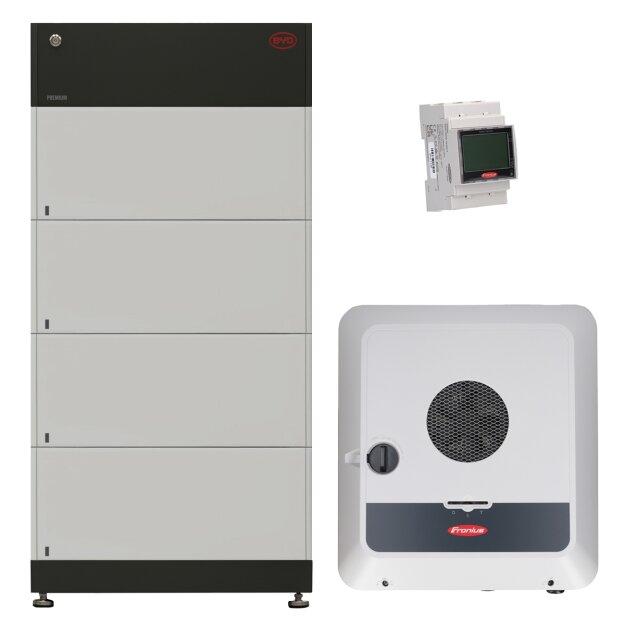 BYD B-Box HVS 10.2 10,24 kWh (4x Batteriemodul 2,56 kWh + Batteriesteuergerät) + Fronius Symo GEN24 10.0 Plus + Smart Meter TS 65A-3