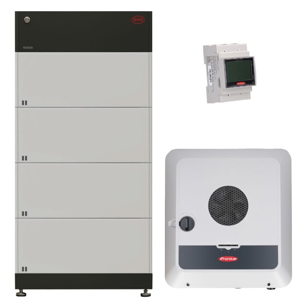 BYD B-Box HVM 11.0 11,04 kWh (4x Batteriemodul 2,76 kWh + Batteriesteuergerät) + Fronius Symo GEN24 10.0 Plus + Smart Meter TS 65A-3