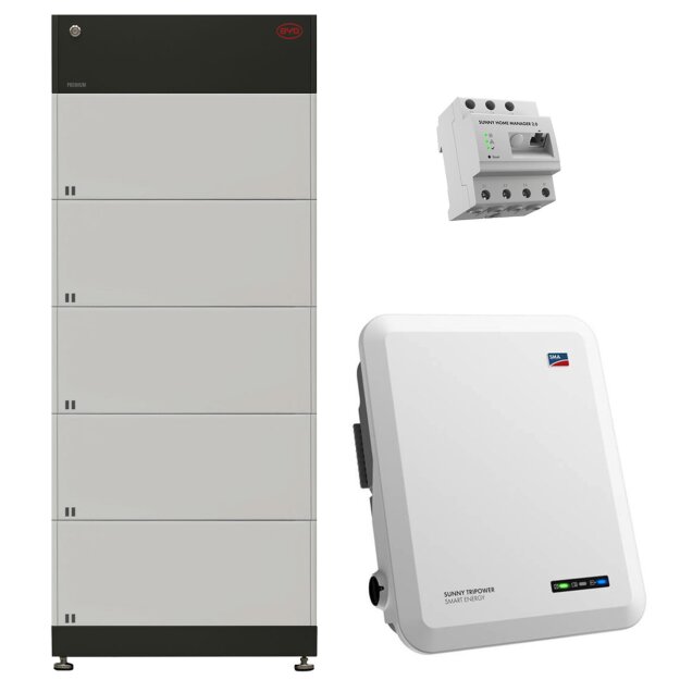 BYD B-Box HVM 13.8 (5x Batteriespeichermodul 2,76 kWh + Batteriesteuergerät) + SMA STP 5.0 Smart Energy + SMA-HM-20