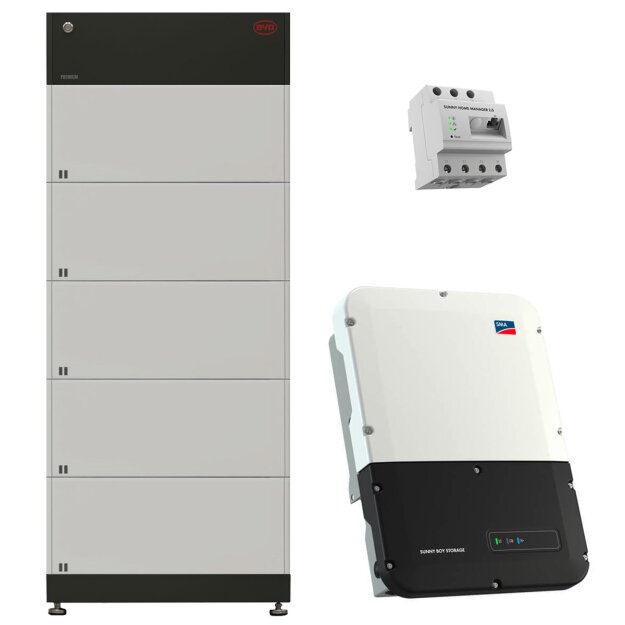 BYD B-Box HVS 13.8 (5x Batteriespeichermodul 2,56 kWh + Batteriesteuergerät) + SMA SB Storage 5.0 (W/O Wifi) + SMA-HM-20