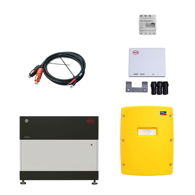 BYD B-Box LVS 4.0 (4 kWh) (Batteriespeichermodul 4 kWh + Power Distribution Unit + Batteriekontrolleinheit) + SMA SI 4.4H + SMA-HM-20 + Kabelset HIS-BYD-RKS_50_2500