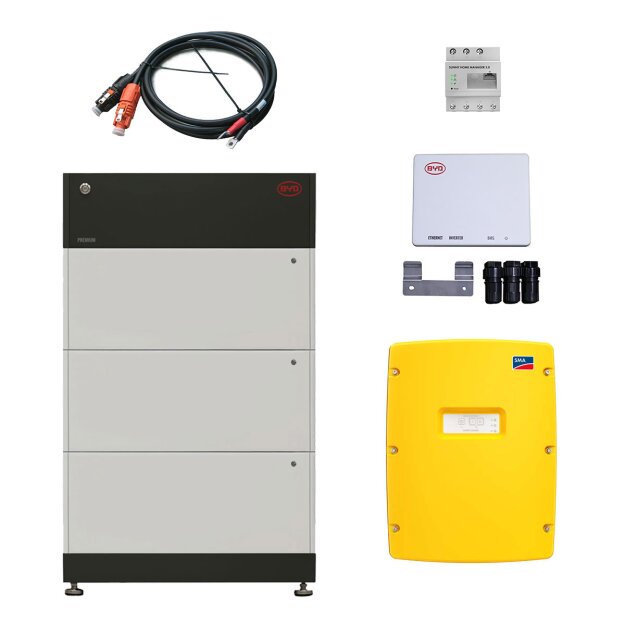 BYD B-Box LVS 12.0 (12 kWh) (3x Batteriespeichermodul 4 kWh + Power Distribution Unit + Batteriekontrolleinheit) + SMA SI 4.4H + SMA-HM-20 + Kabelset HIS-BYD-RKS_50_2500