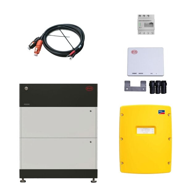 BYD B-Box LVS 8.0 (8 kWh) (2x Batteriespeichermodul 4 kWh + Power Distribution Unit + Batteriekontrolleinheit) + SMA SI 6.0H + SMA-HM-20 + Kabelset HIS-BYD-RKS_50_2500