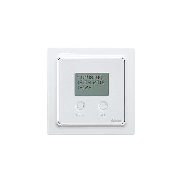 Eltako Funk-Schaltuhr mit Display im E-Design55 reinweiß glänzend FSU55ED/230V-wg