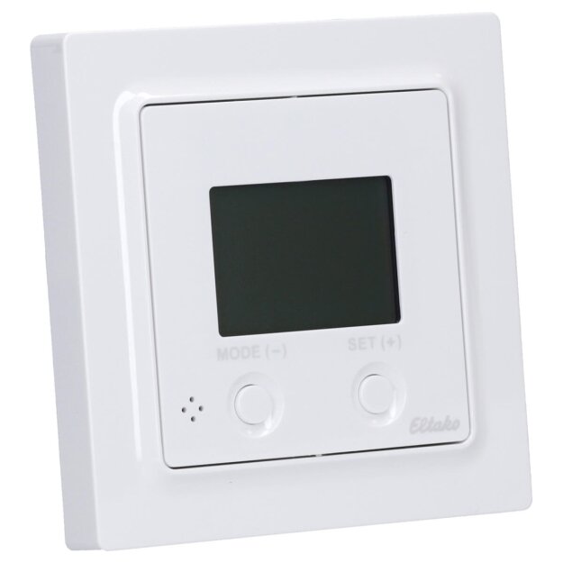 Eltako Funk-Uhren-Thermo-Hygrostat mit Display im E-Design55 reinweiß FUTH55ED/230V-wg