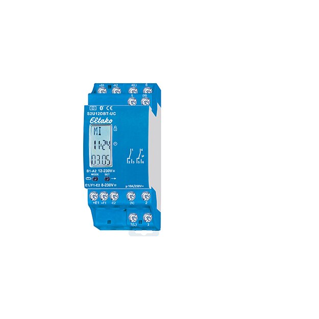 Eltako 2-Kanal-Schaltuhr mit Display und Bluetooth S2U12DBT-UC