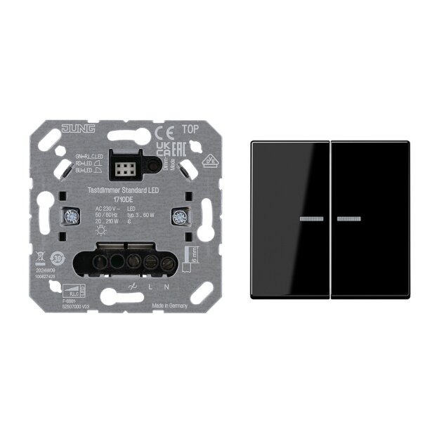JUNG HOME Tastdimmer Standard + BTA17102BFSW Taster 2-fach Schwarz