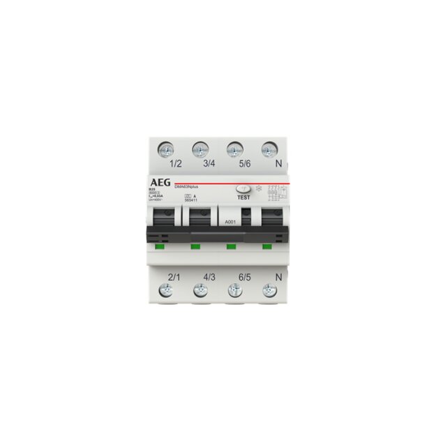 AEG DMA63NpB25/030 LSFI-Schalter 6kA 3P+N Typ A B 25 30mA 2CSR256154R1255