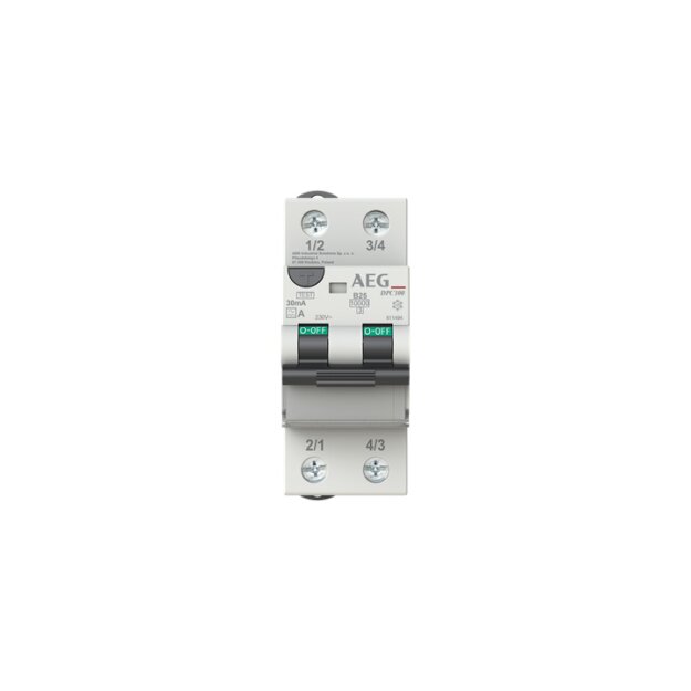 AEG DPC100 A B25/030 LSFI-Schalter 2P Typ A B-Char. 25A 30mA 10kA 4TQA611494R0000