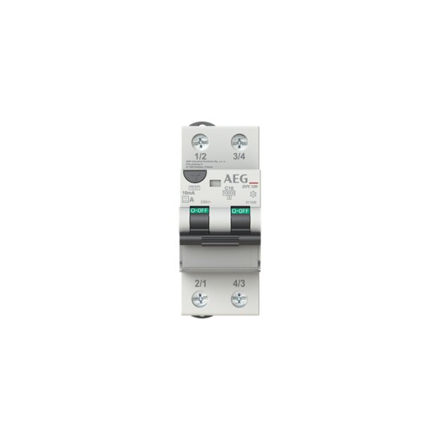 AEG DPC100 A C10/010 LSFI-Schalter 2P Typ A C-Char. 10A 10mA 10kA 4TQA611508R0000