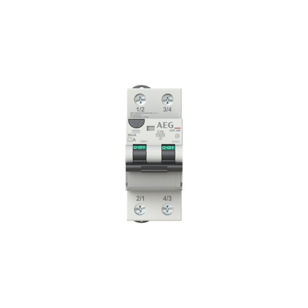 AEG DPC100 A C10/030 LSFI-Schalter 2P Typ A C-Char. 10A 30mA 10kA 4TQA611511R0000