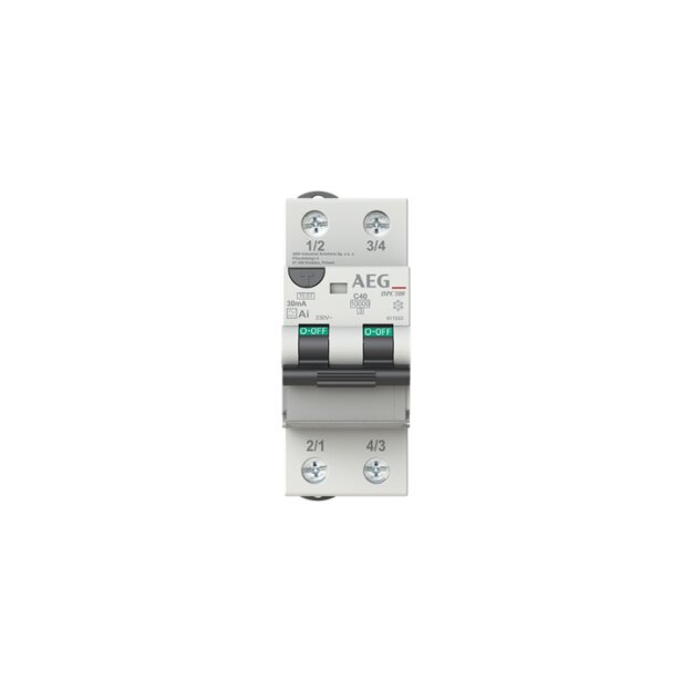 AEG DPC100 AI C40/030 LSFI-Schalter 2P Typ AI C-Char. 40A 30mA 10kA 4TQA611533R0000